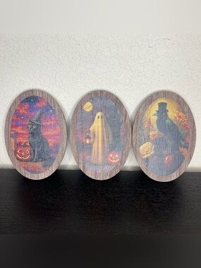 NEW Target Bullseyes Playground Halloween 2026 Wood Icon Decor Full Set of 3